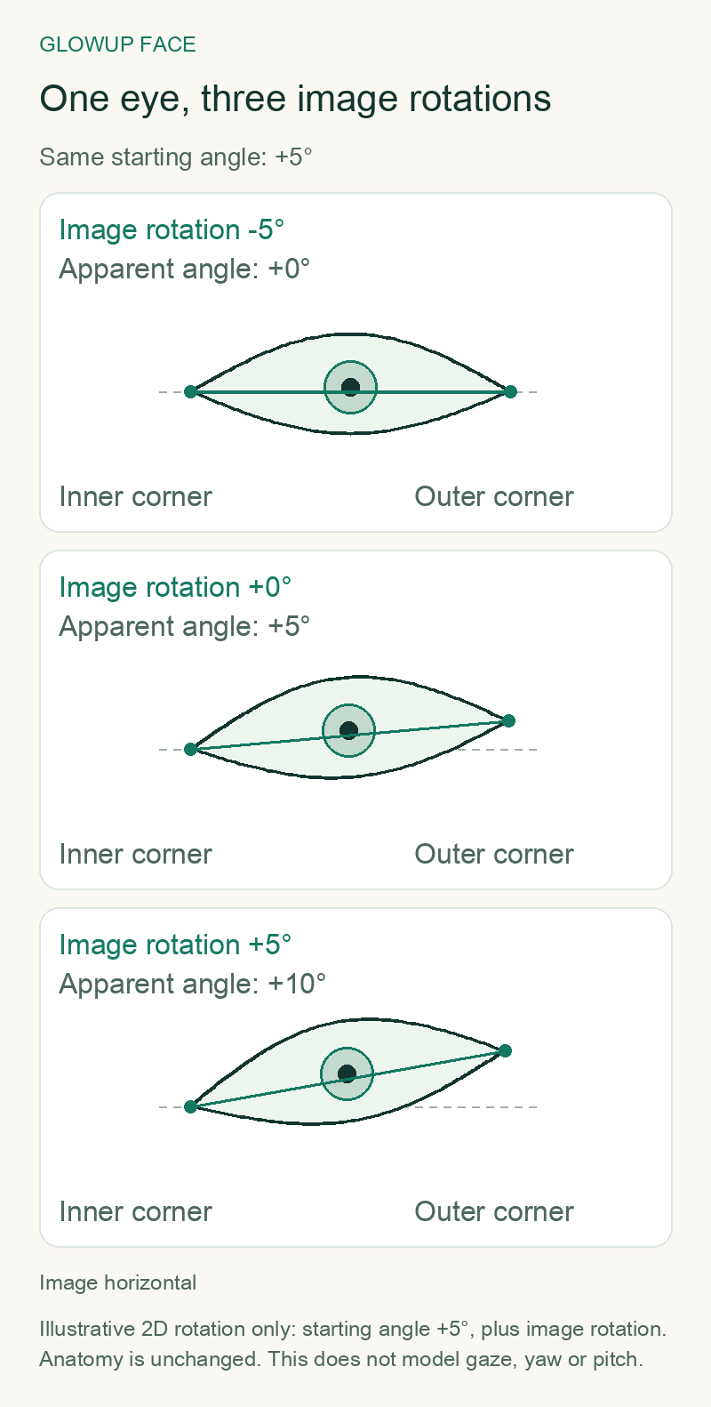 One eye, three image rotations