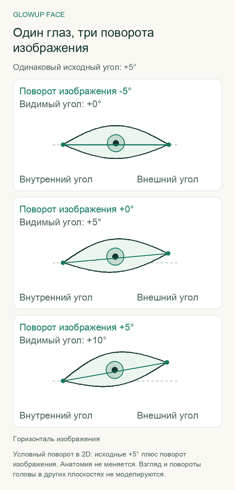 Один глаз, три поворота изображения