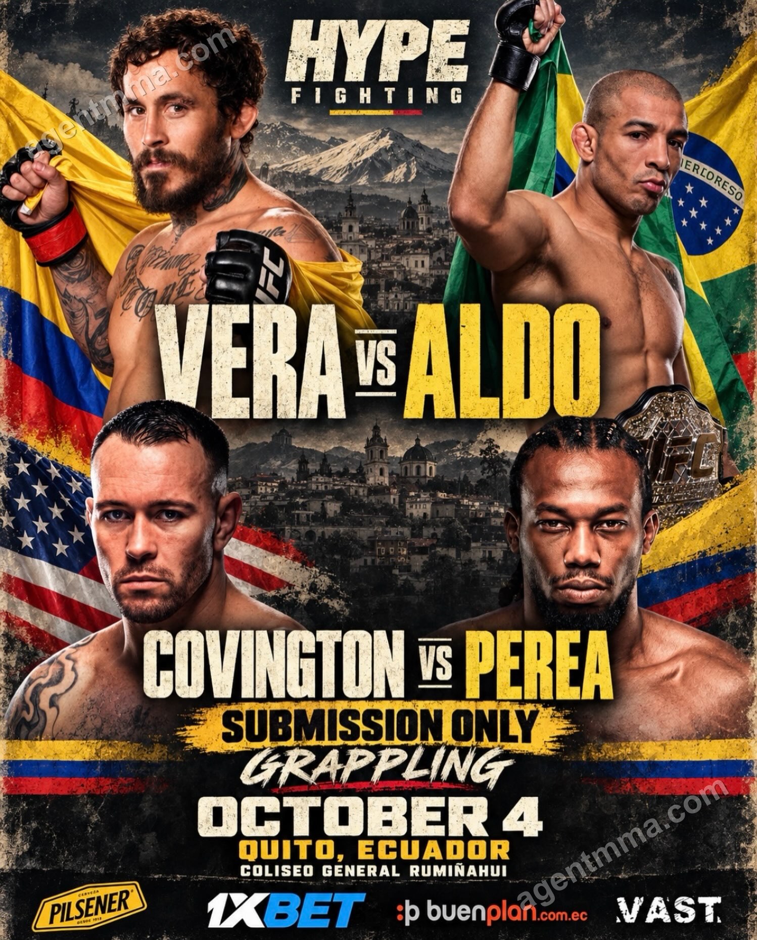 Vera and Aldo set for submission grappling rematch at HYPE Fighting in Quito