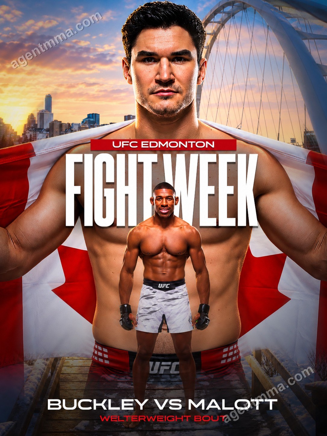 Buckley and Malott Headline UFC Edmonton Card at Rogers Place This Saturday, October 17