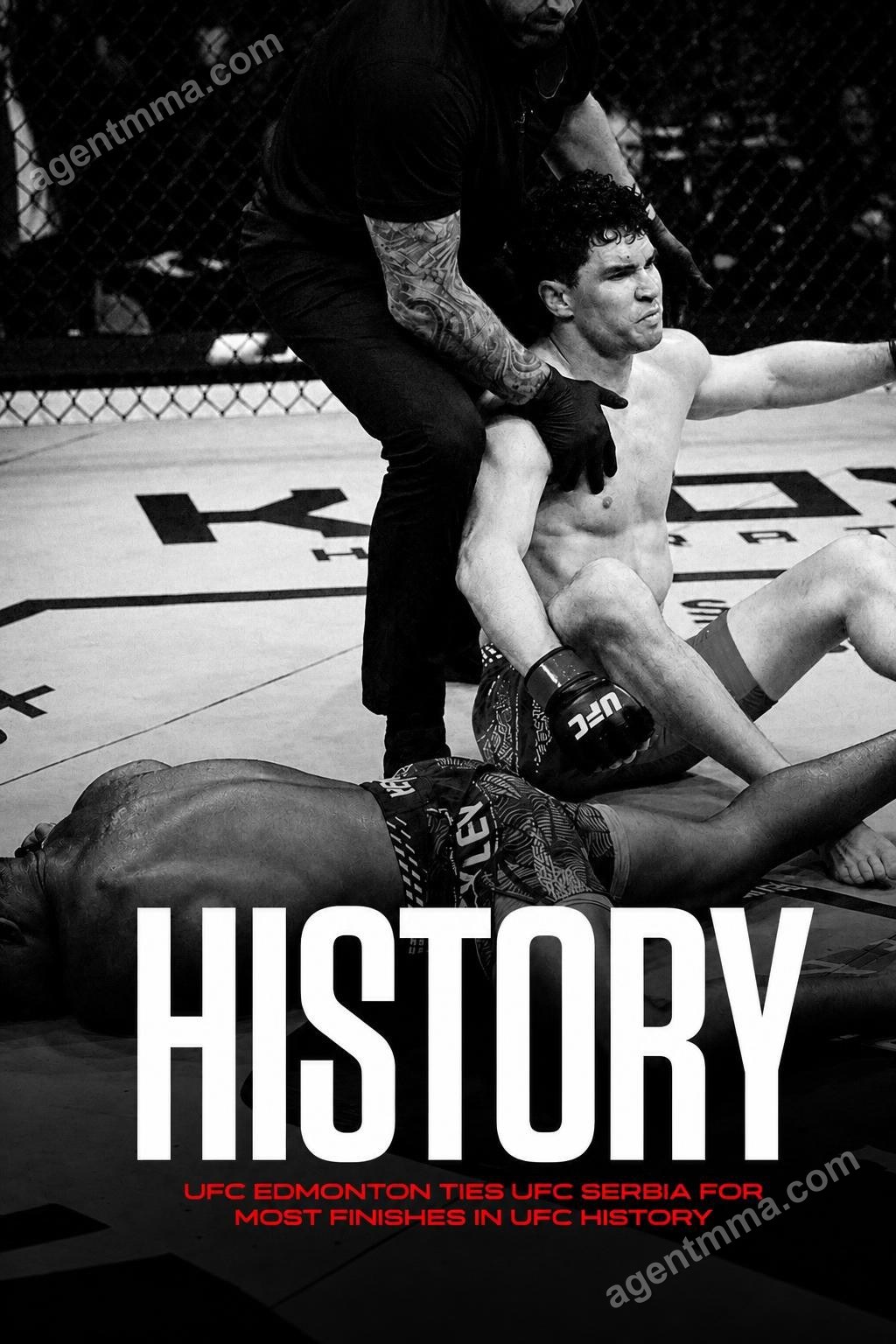 UFC Edmonton égale UFC Serbia pour le plus grand nombre de finitions lors d'un même événement dans l'histoire de l'UFC avec 12