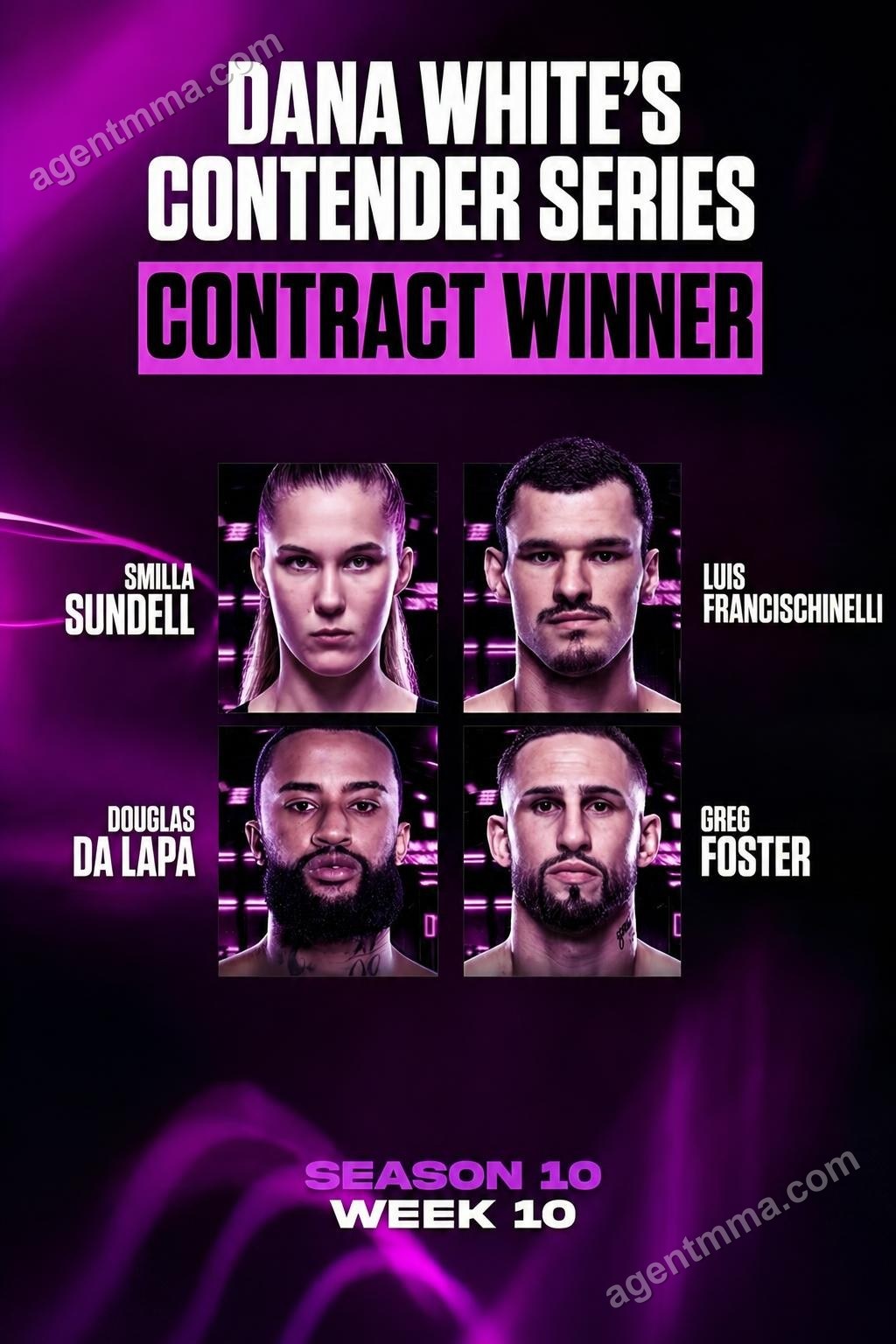 Smilla Sundell, Luis Francischinelli, Douglas Da Lapa e Greg Foster conquistam contratos com o UFC no DWCS