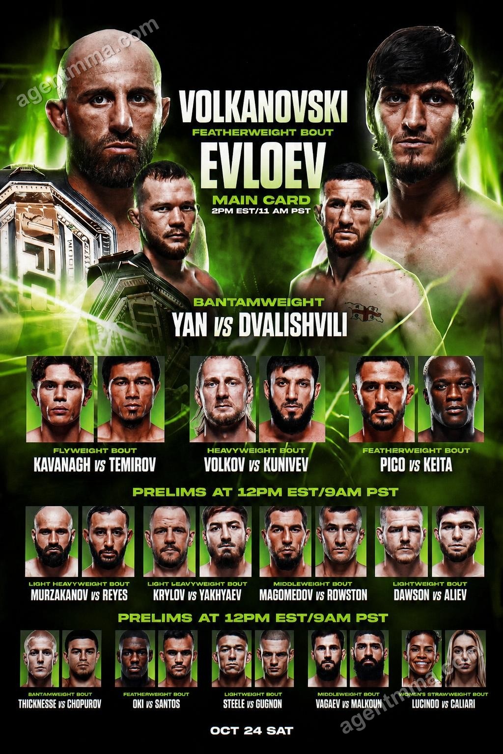 Volkanovski enfrentará al previamente invicto Evloev en el evento de Abu Dhabi el 24 de octubre