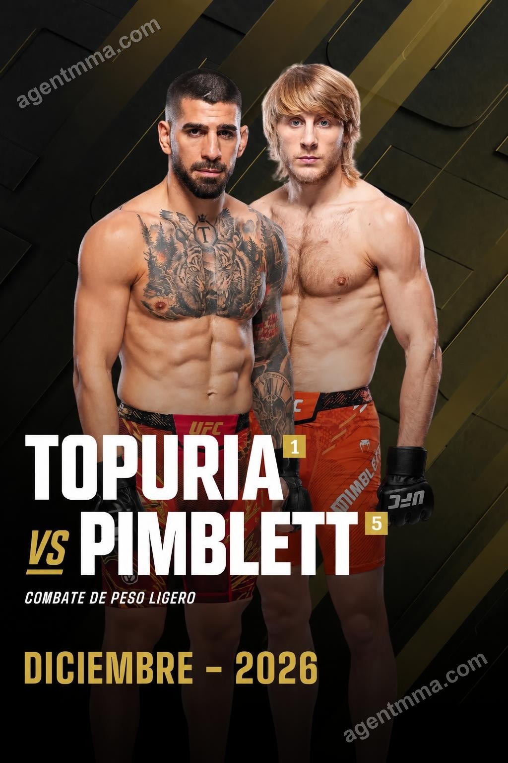Топурия против Пимблетта назначены на UFC 334 в декабре 2026 в Лас-Вегасе