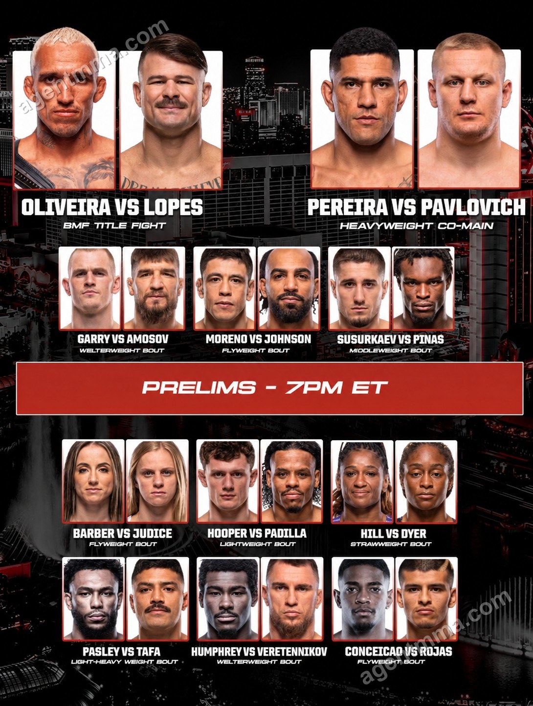 Fan-Made Concept Card Pairs Oliveira vs Lopes and Pereira vs Pavlovich for UFC 335
