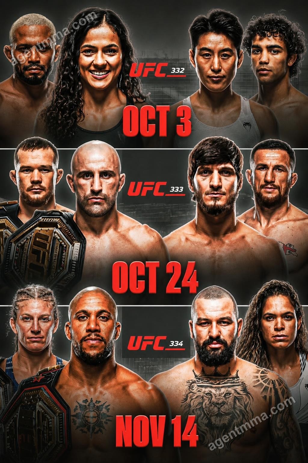 L'UFC annonce six grands affrontements sur trois événements en octobre et novembre