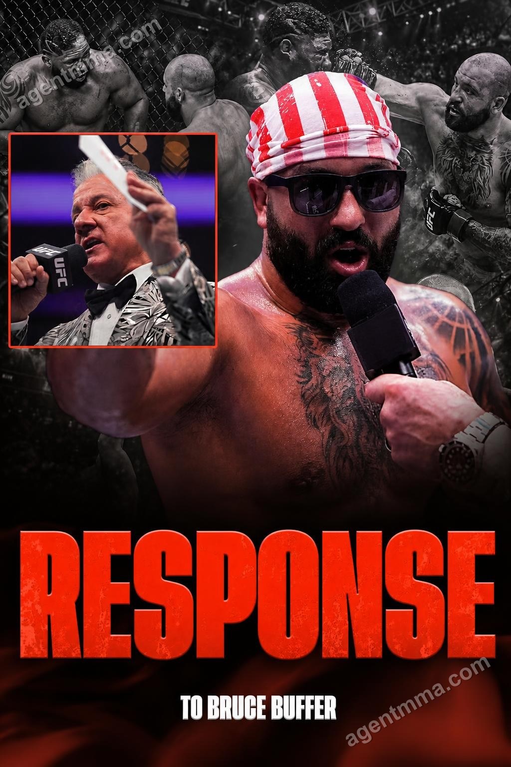 Bruce Buffer critique le travail au micro de Josh Hokit avant l'UFC 334, Hokit riposte