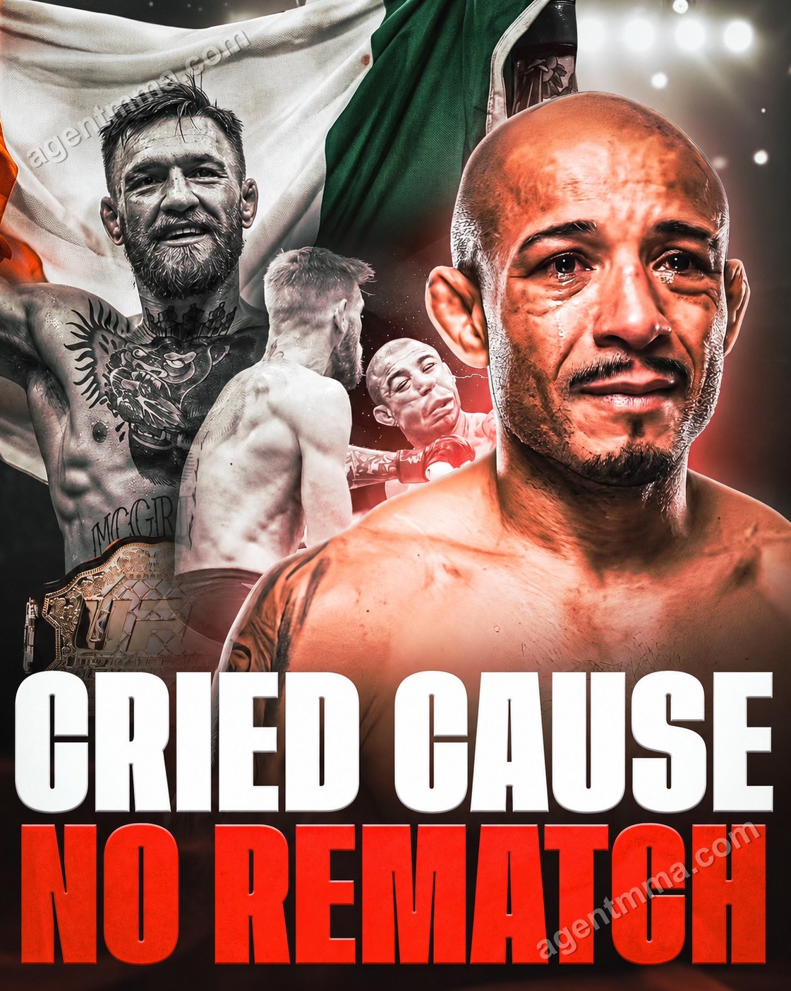Jose Aldo says he cried after McGregor KO because a rematch was off, per his account of backstage talk