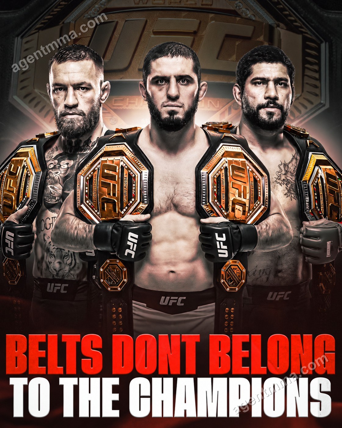 Relatório: Contratos do UFC dizem que os cinturões de campeão continuam sendo propriedade da Zuffa, com cláusula de devolução em 48 horas